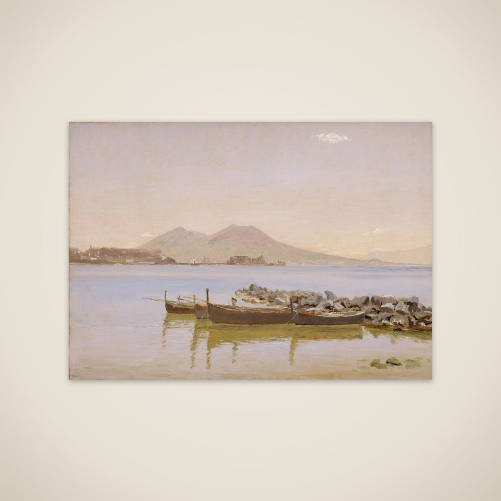 Parti af bugten ved Napoli med Vesuv i baggrunden unframed print