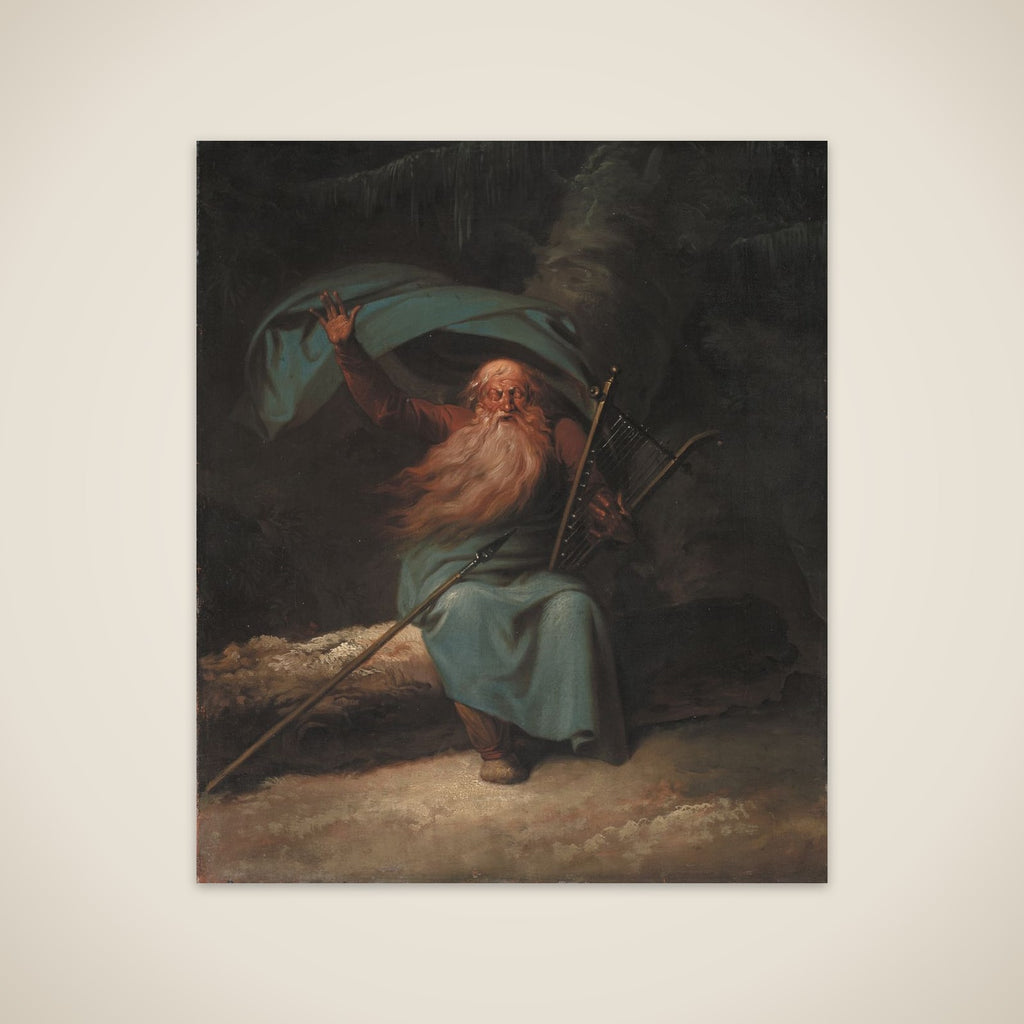 Ossian. Den gamle blinde skotske barde synger til harpen sin svanesang unframed print