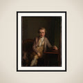 Kobberstikkeren J.F. Clemens ved sit arbejdsbord framed