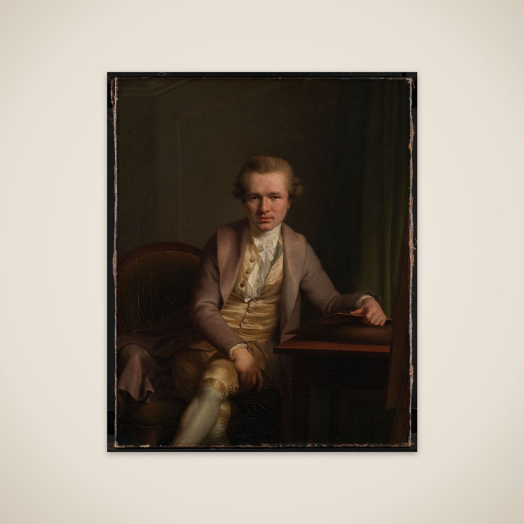 Kobberstikkeren J.F. Clemens ved sit arbejdsbord unframed print