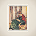 Dame med rødt shawl. Anna Giersing, kunstnerens søster framed