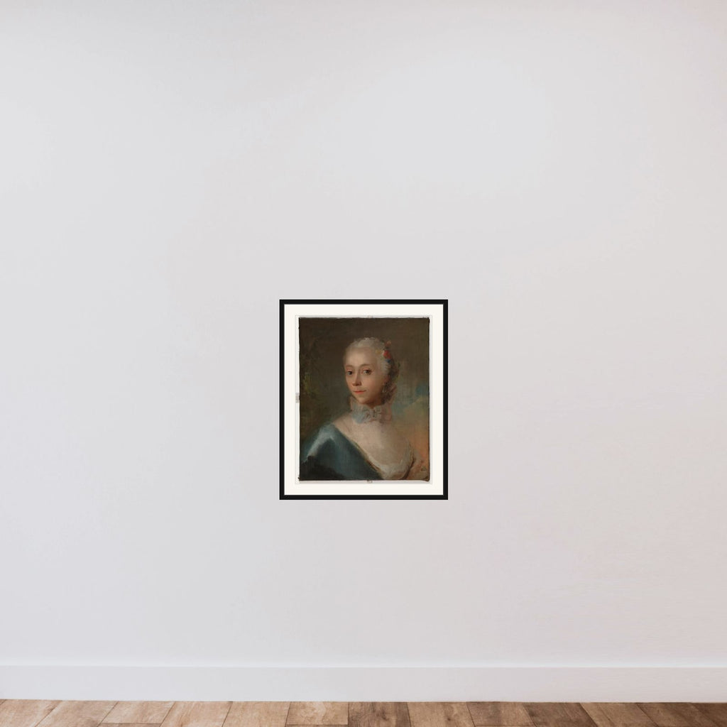 Dameportræt framed — shown to scale