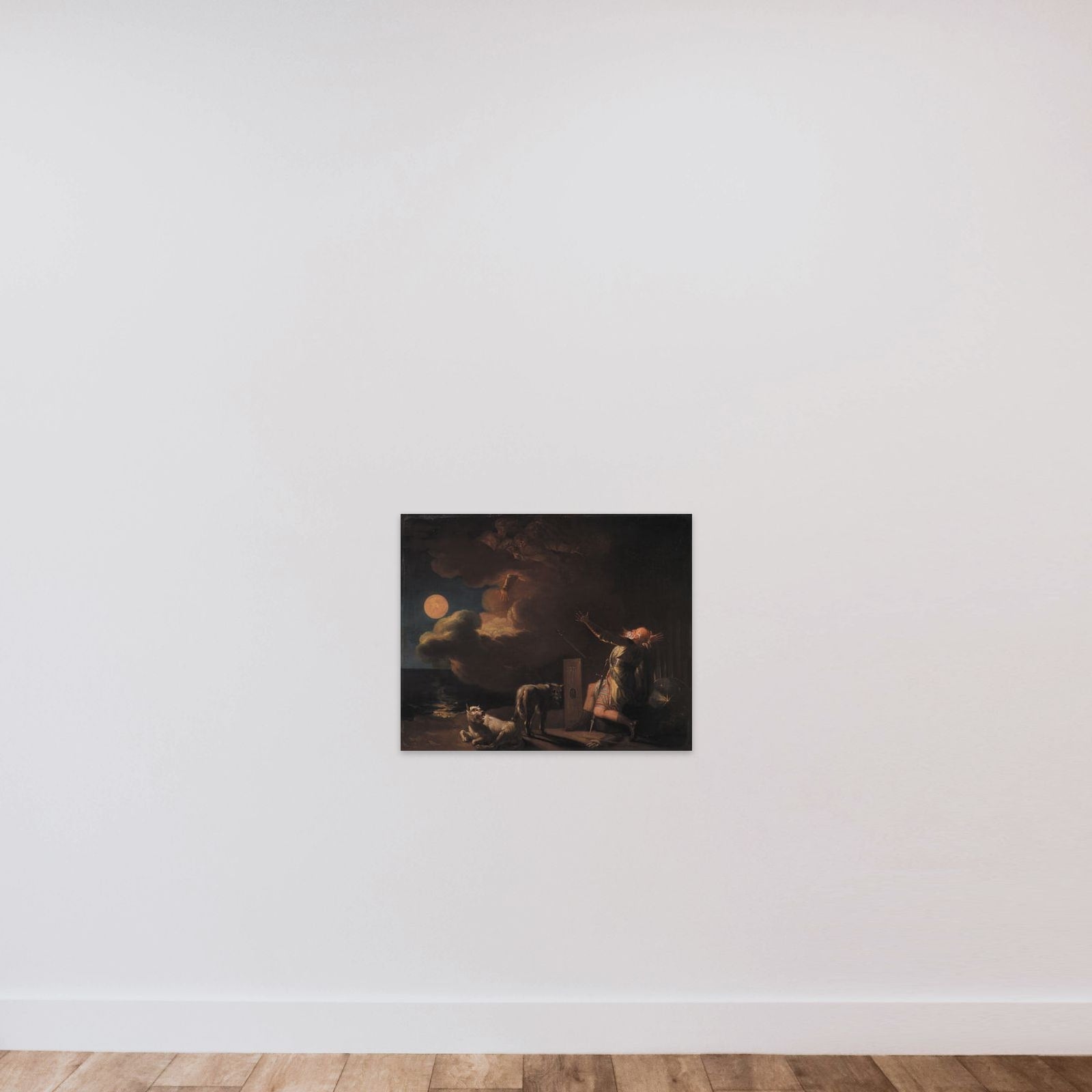 Fingal ser sine forfædres ånder ved månens skin unframed — shown to scale
