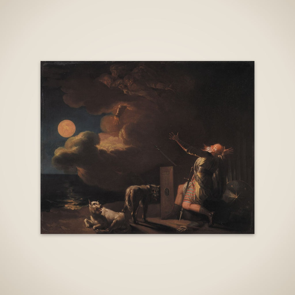 Fingal ser sine forfædres ånder ved månens skin unframed print