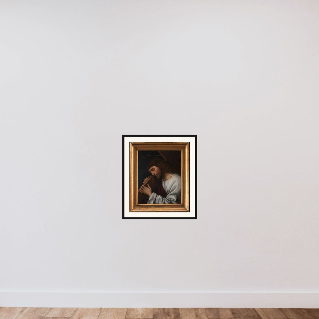 Kristus bærende korset framed — shown to scale