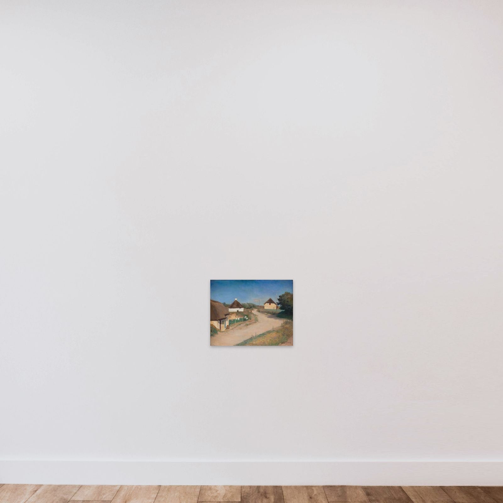 Vej med huse. Morsø unframed — shown to scale