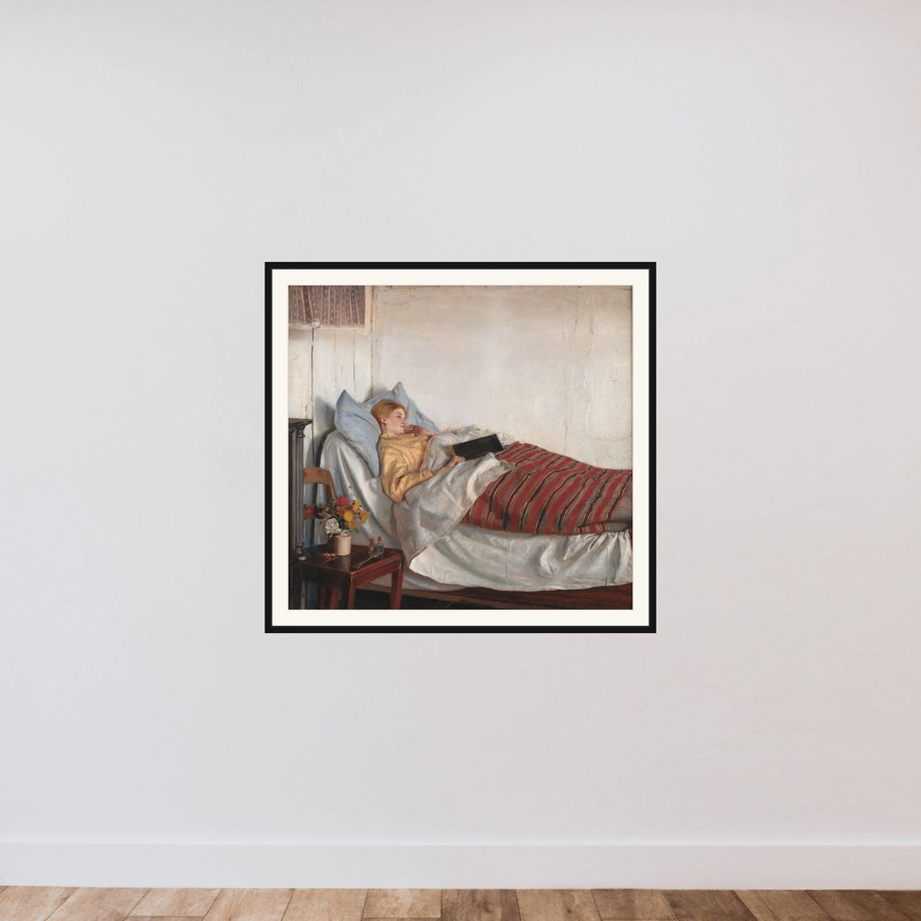 Den syge pige framed — shown to scale
