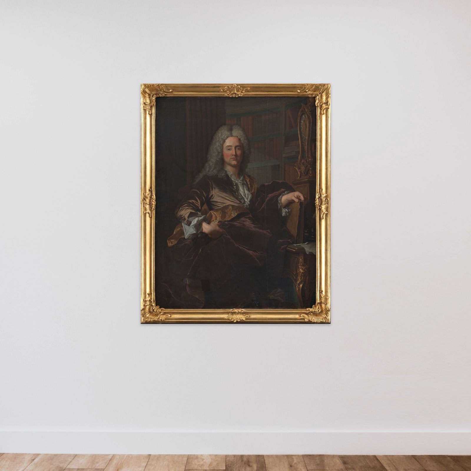Portræt af landsdommer Peder Benzon Mylius unframed — shown to scale