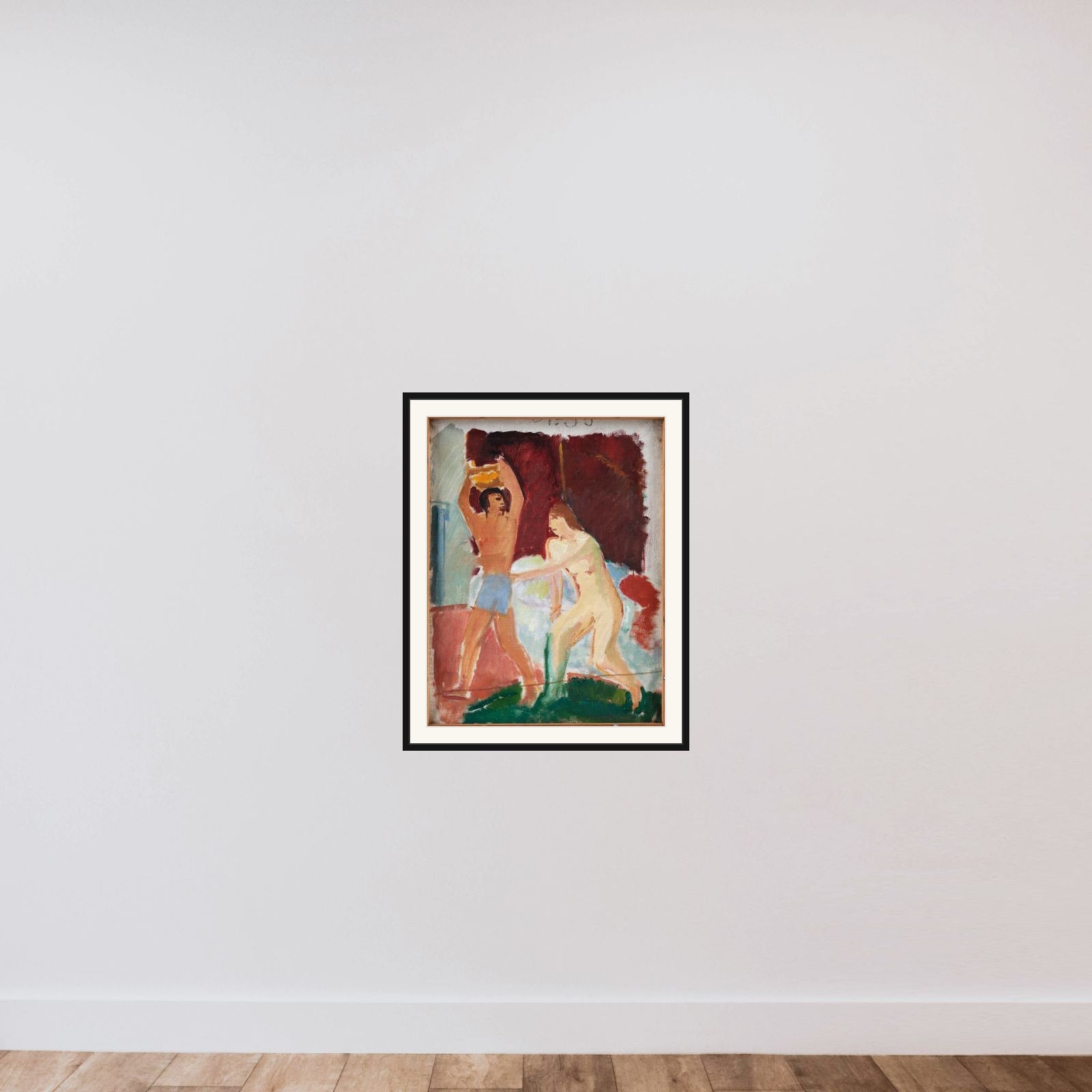 Josef og Potifars Hustru framed — shown to scale