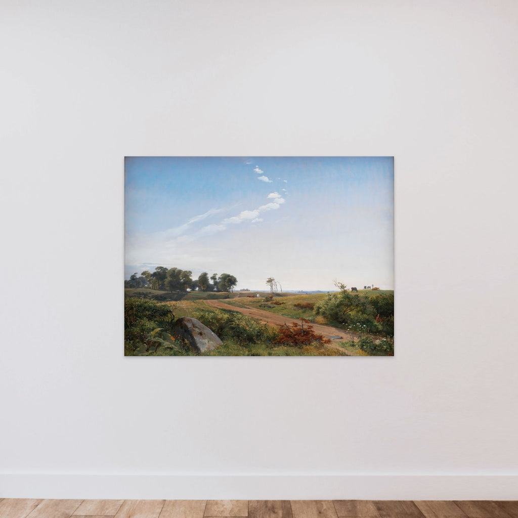 Sjællandsk landskab. Åben egn i det nordlige Sjælland unframed — shown to scale