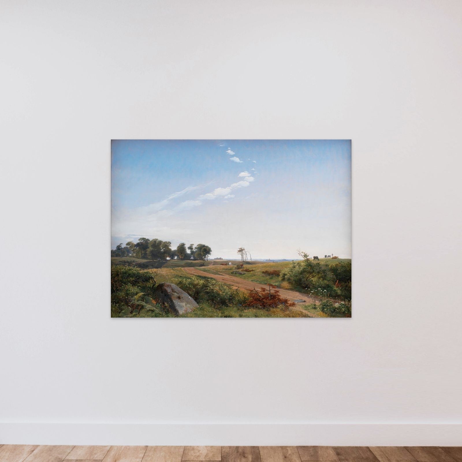 Sjællandsk landskab. Åben egn i det nordlige Sjælland unframed — shown to scale