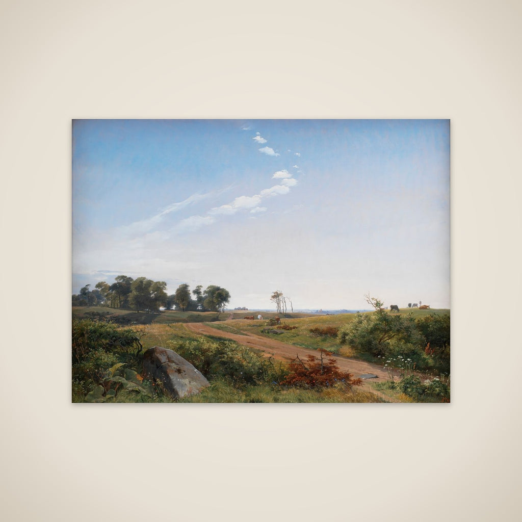 Sjællandsk landskab. Åben egn i det nordlige Sjælland unframed print