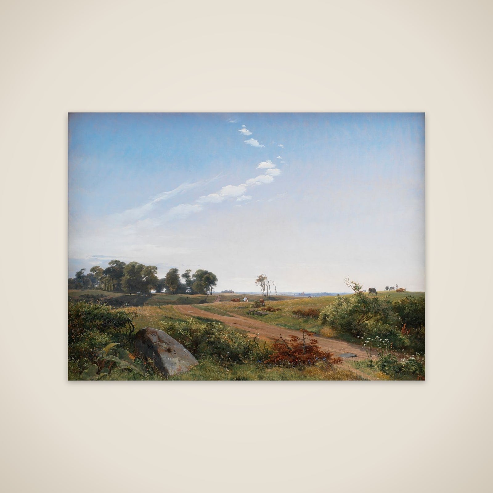 Sjællandsk landskab. Åben egn i det nordlige Sjælland unframed print