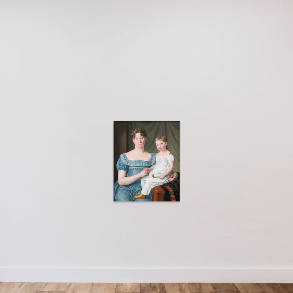 Kammerherreinde Sophie Hedvig Løvenskiold og hendes treårige datter Berthe Henriette unframed — shown to scale