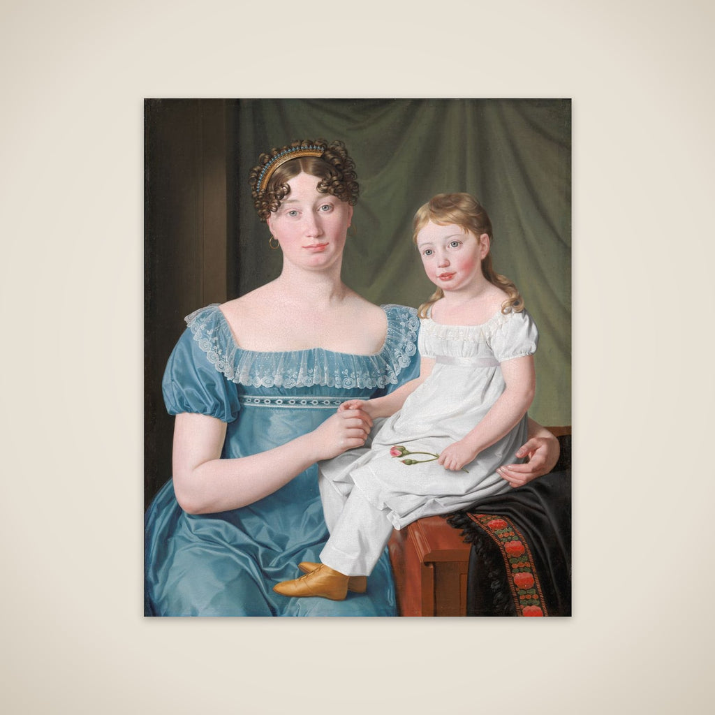 Kammerherreinde Sophie Hedvig Løvenskiold og hendes treårige datter Berthe Henriette unframed print