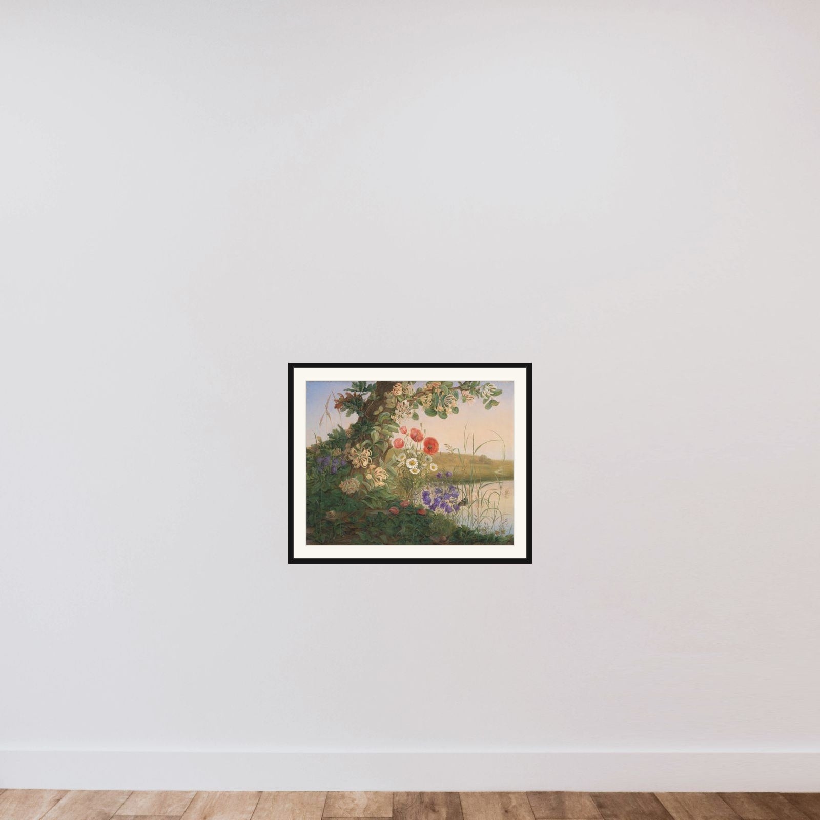 Blomsterstykke framed — shown to scale