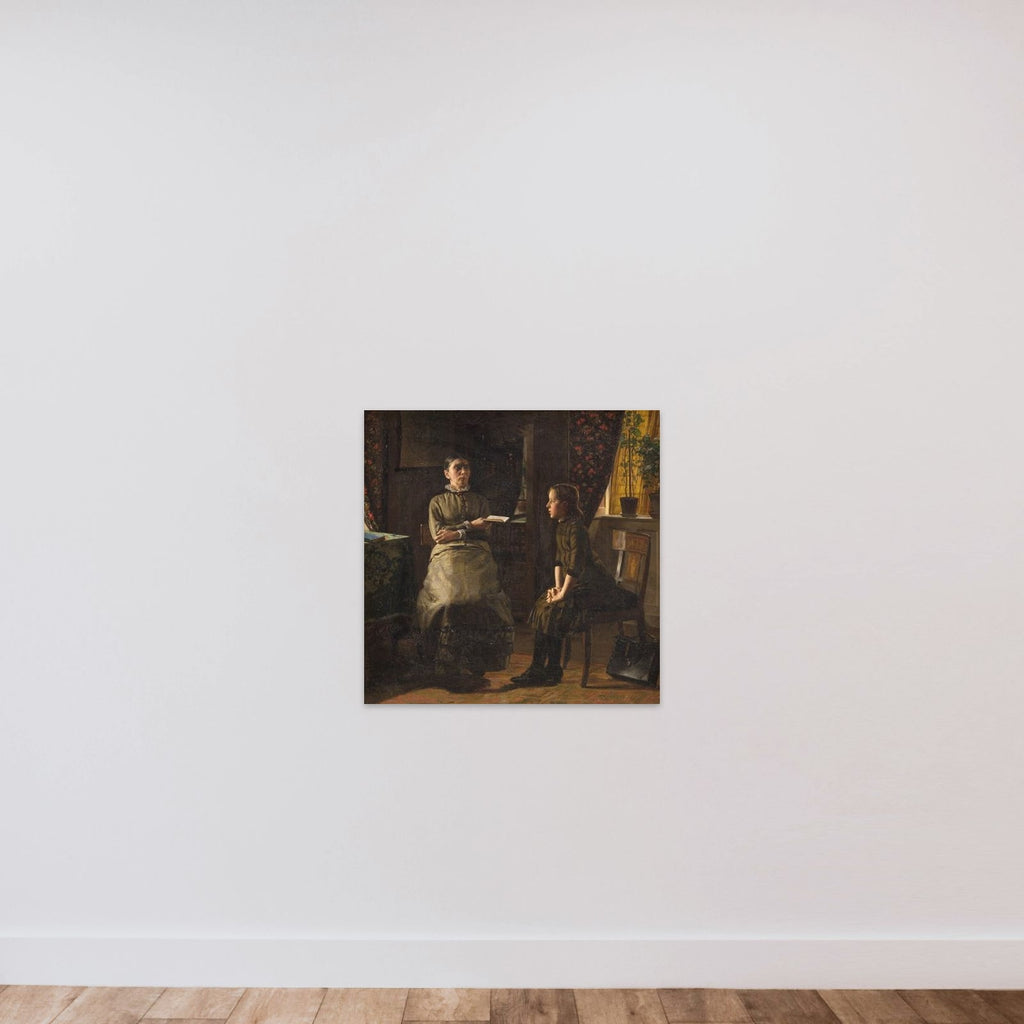 Lærerinde og elev unframed — shown to scale