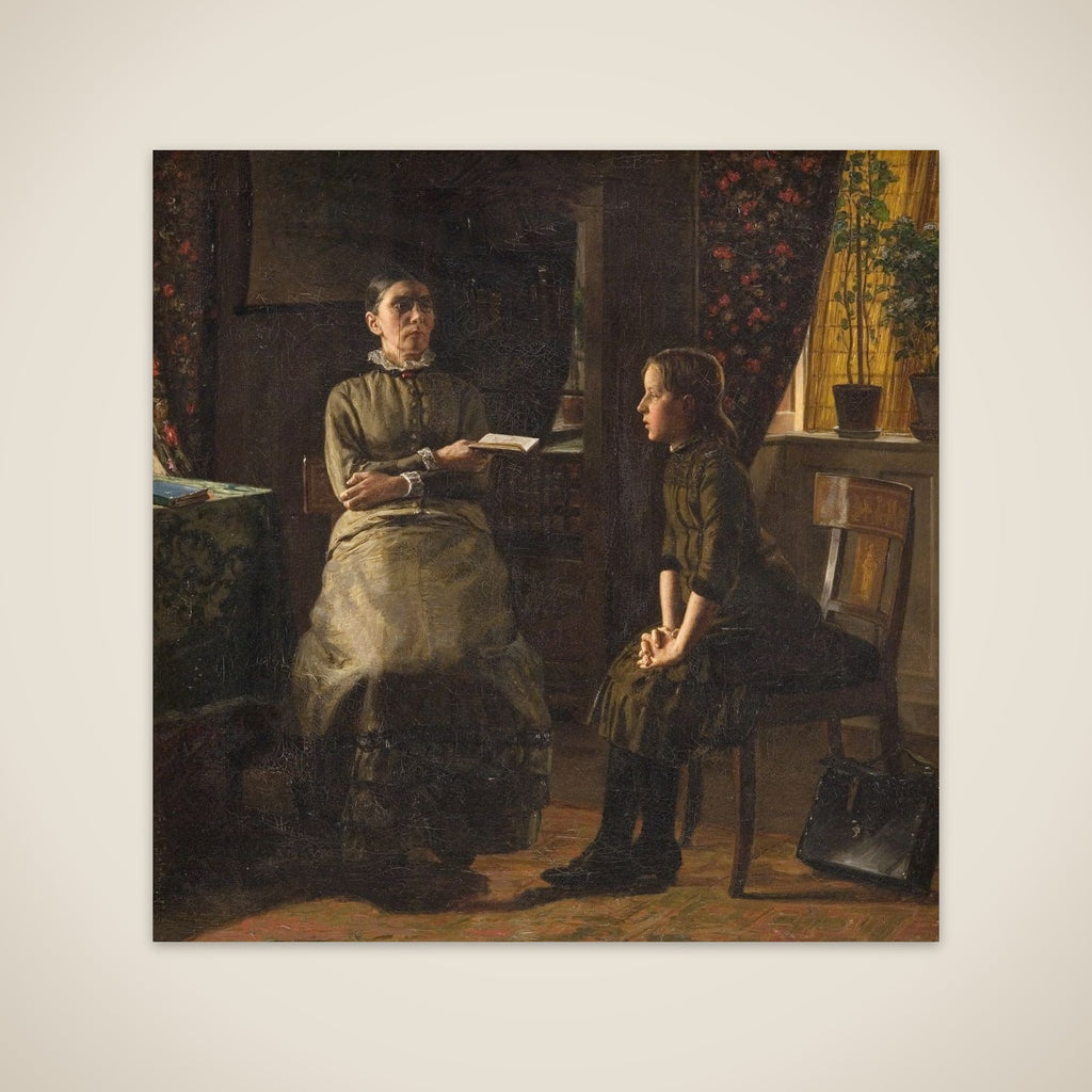 Lærerinde og elev unframed print