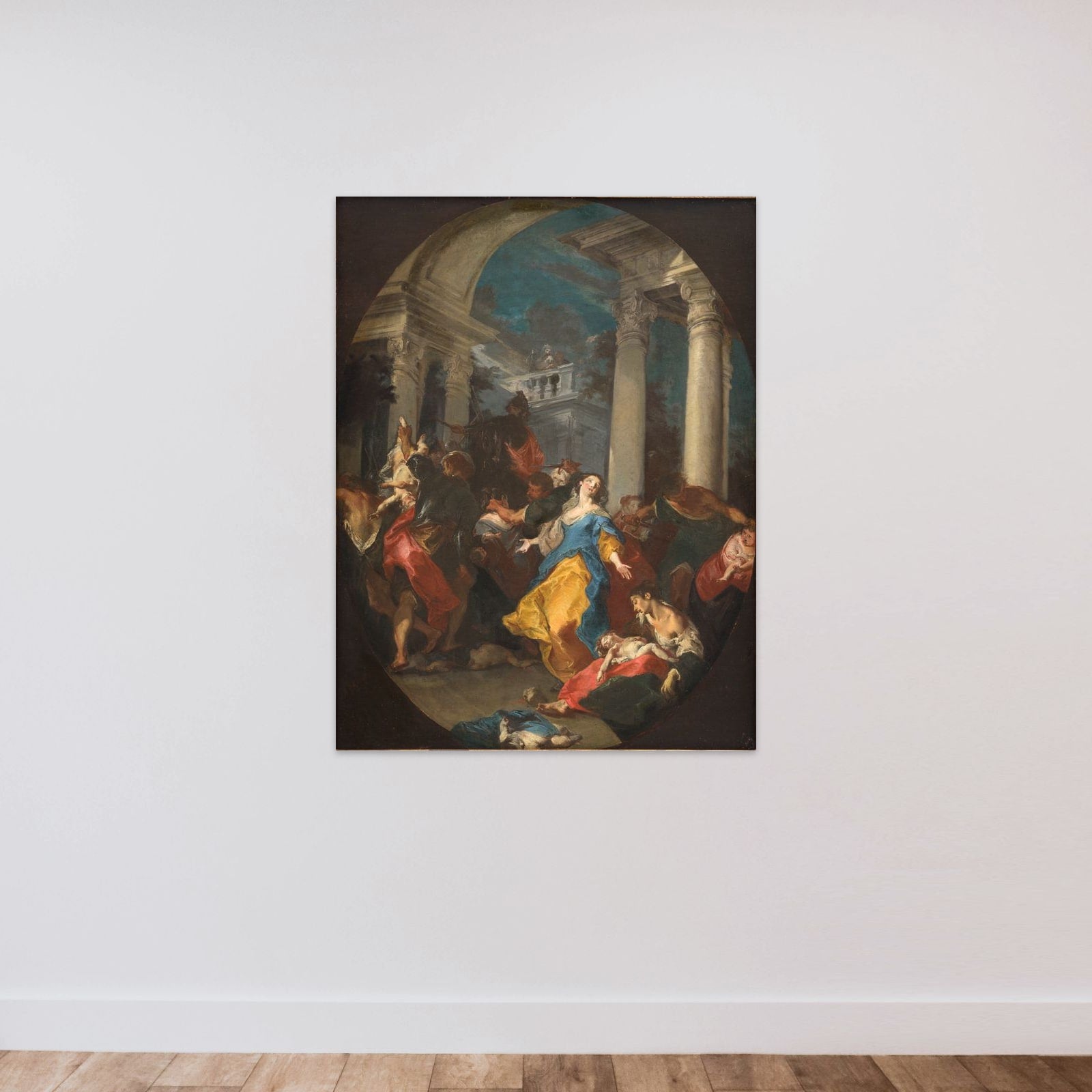 Barnemordet i Bethlehem unframed — shown to scale
