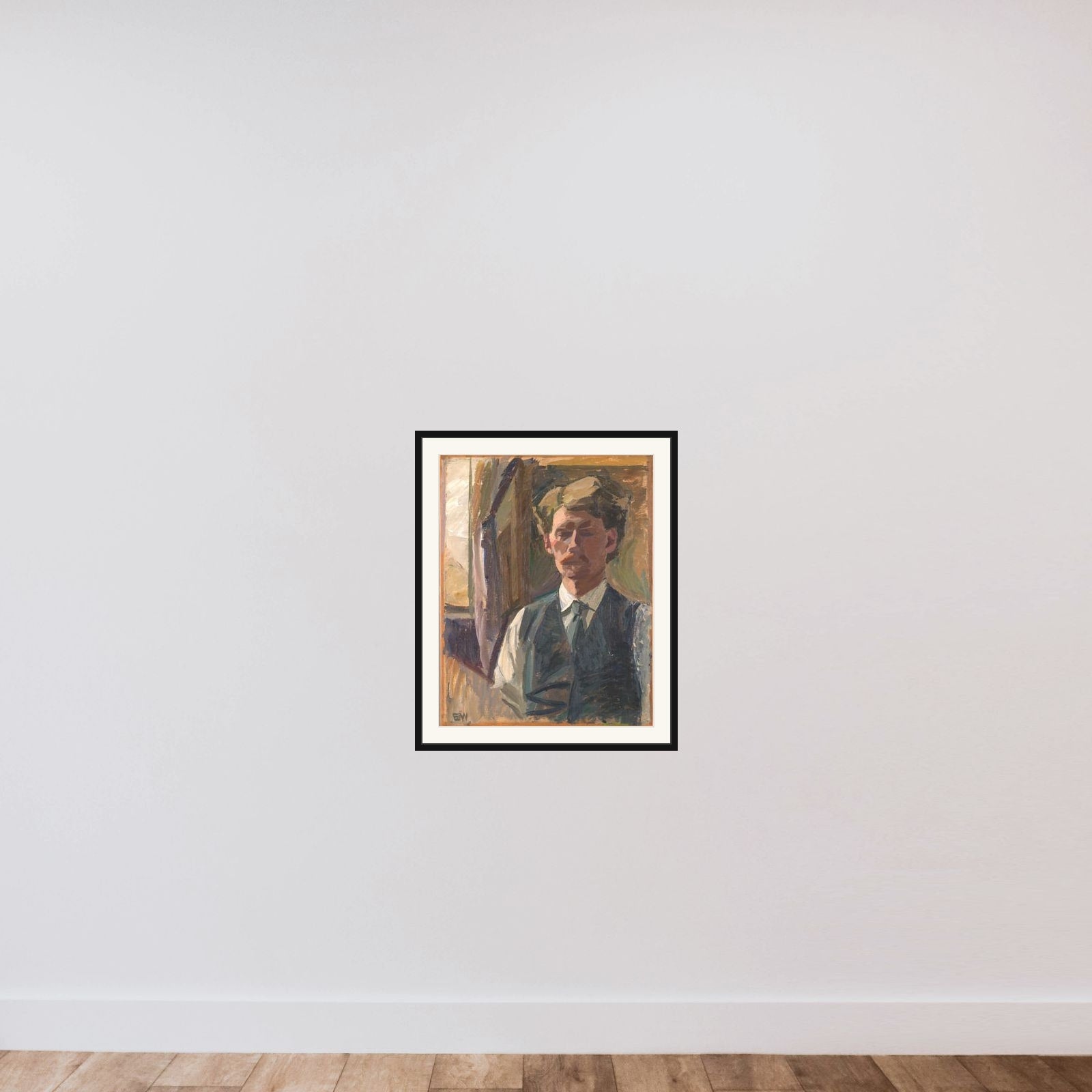 Selvportræt framed — shown to scale
