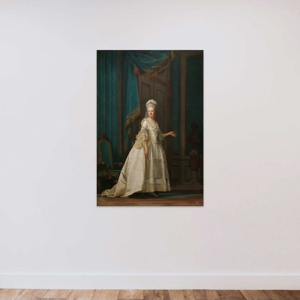 Enkedronning Juliane Marie unframed — shown to scale
