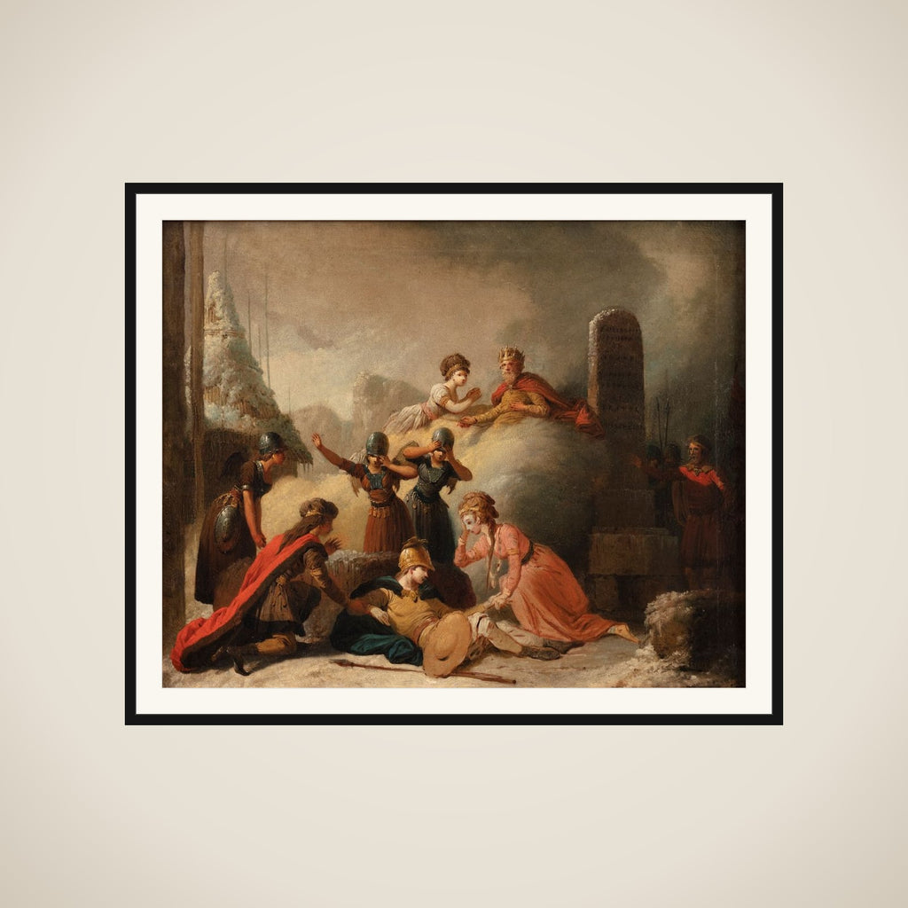 Slutningsscenen af Johannes Ewalds "Balders Død" framed