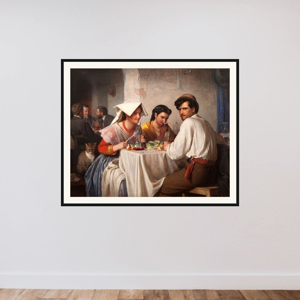 Fra et romersk osteria framed — shown to scale