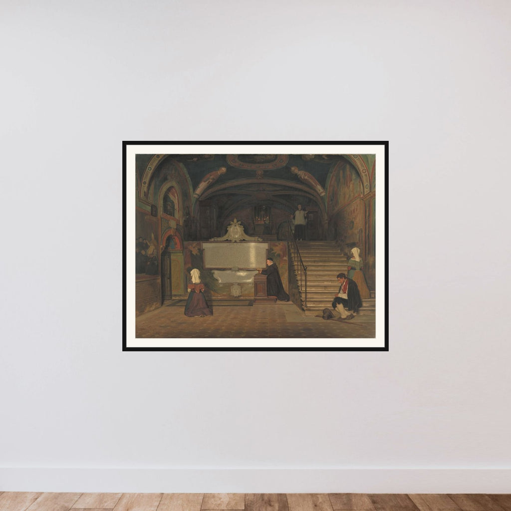 Underkirken i klosteret San Benedetto i Subiaco framed — shown to scale