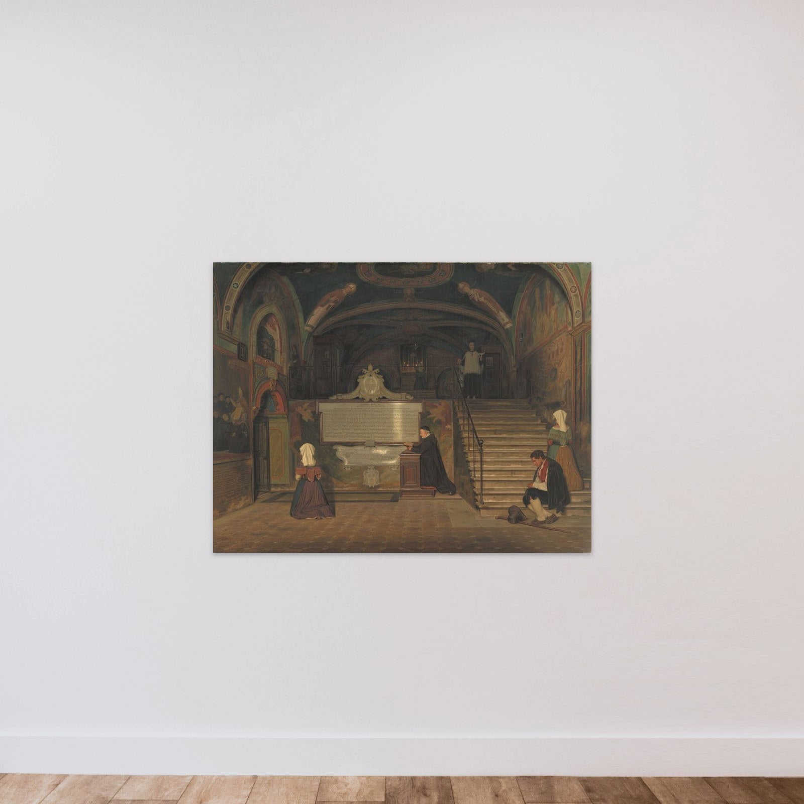 Underkirken i klosteret San Benedetto i Subiaco unframed — shown to scale