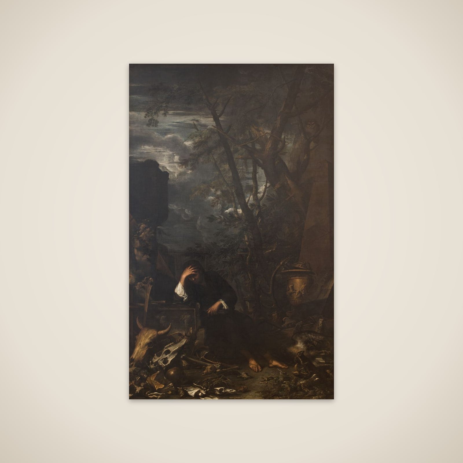 Demokrit, hensunken i betragtninger unframed print