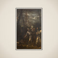 Diogenes, der bortkaster sin skål framed