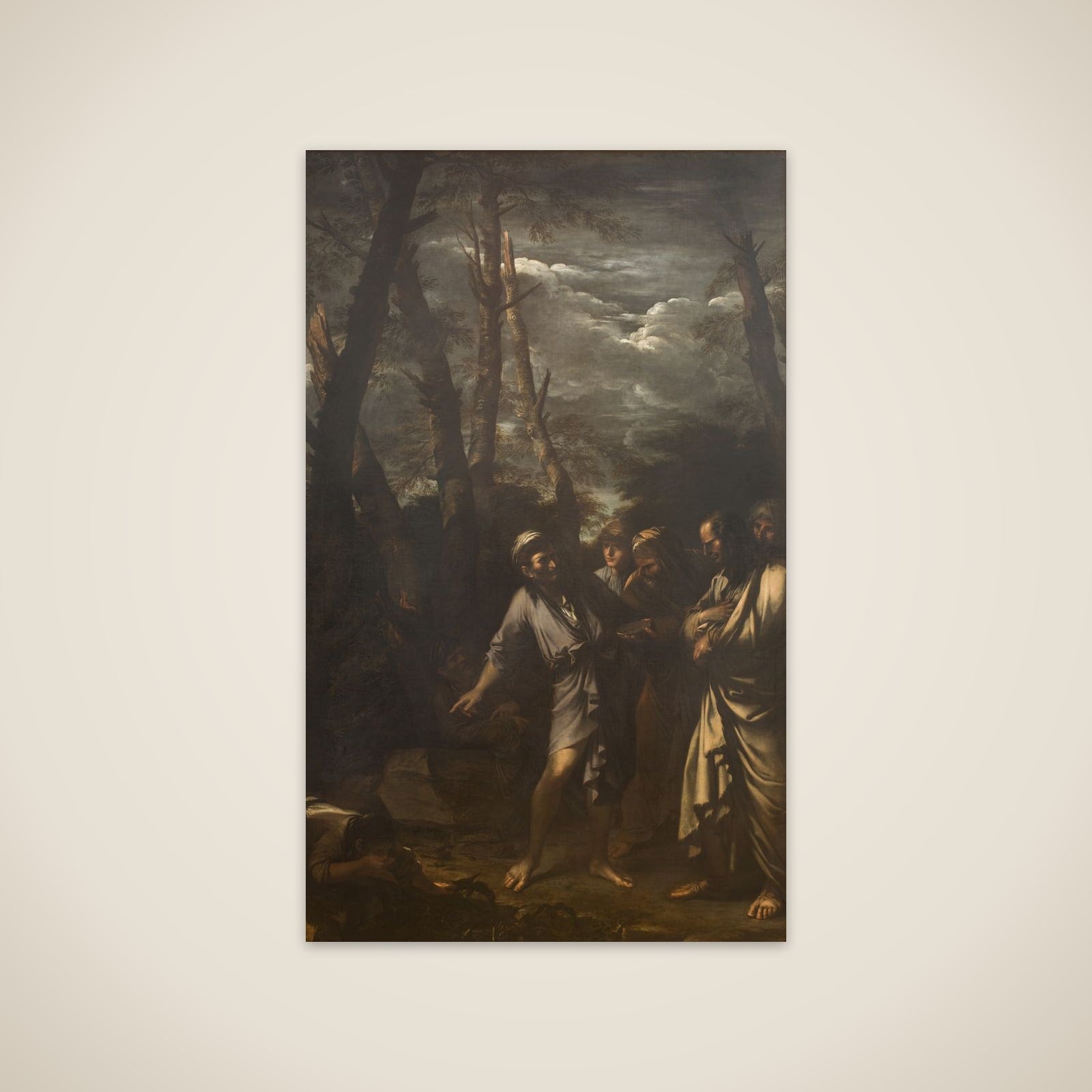 Diogenes, der bortkaster sin skål unframed print