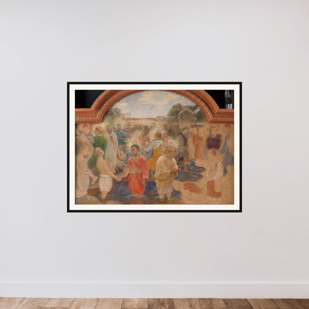 Dåben på Pinsedag framed — shown to scale