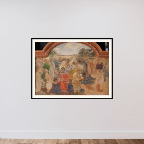 Dåben på Pinsedag framed — shown to scale