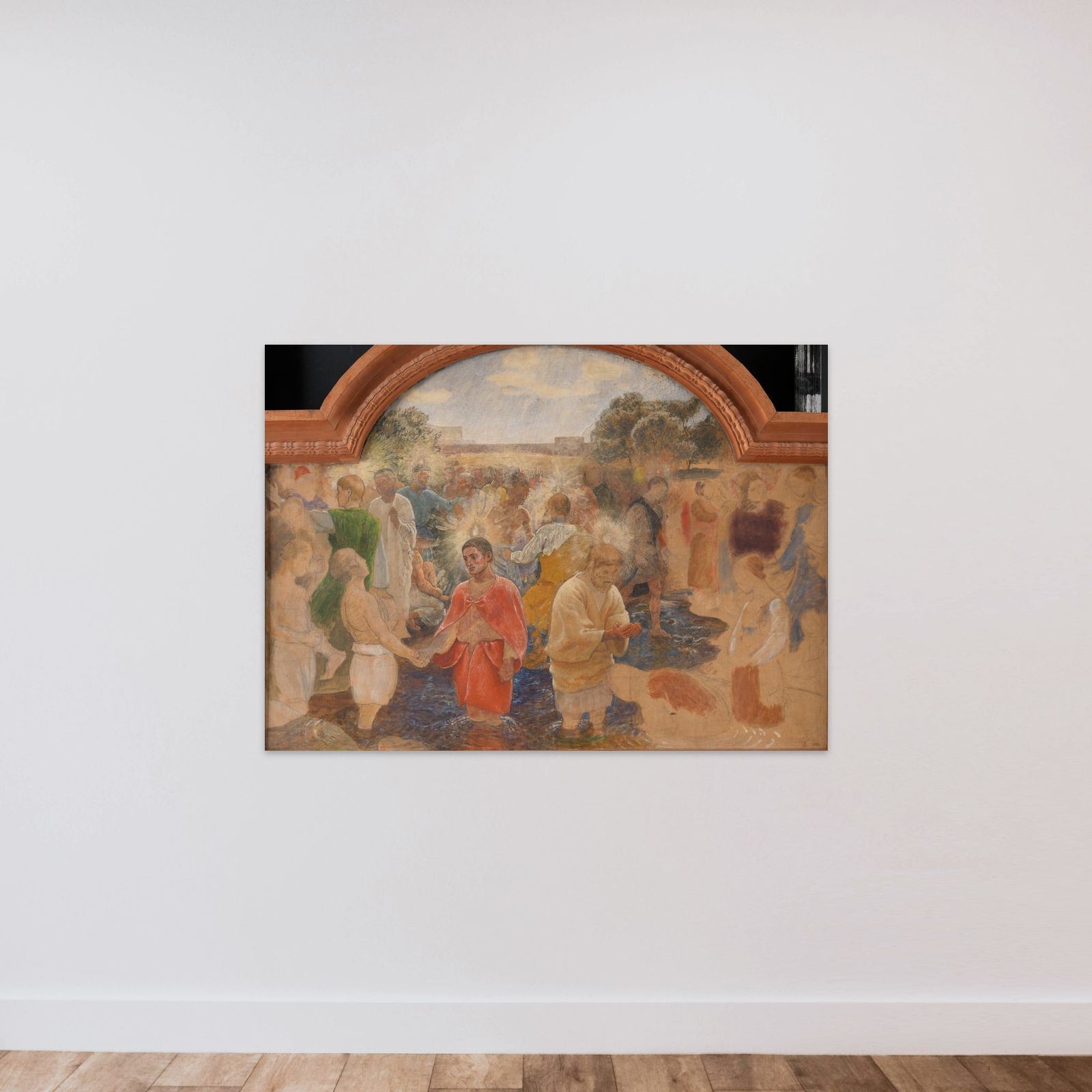 Dåben på Pinsedag unframed — shown to scale