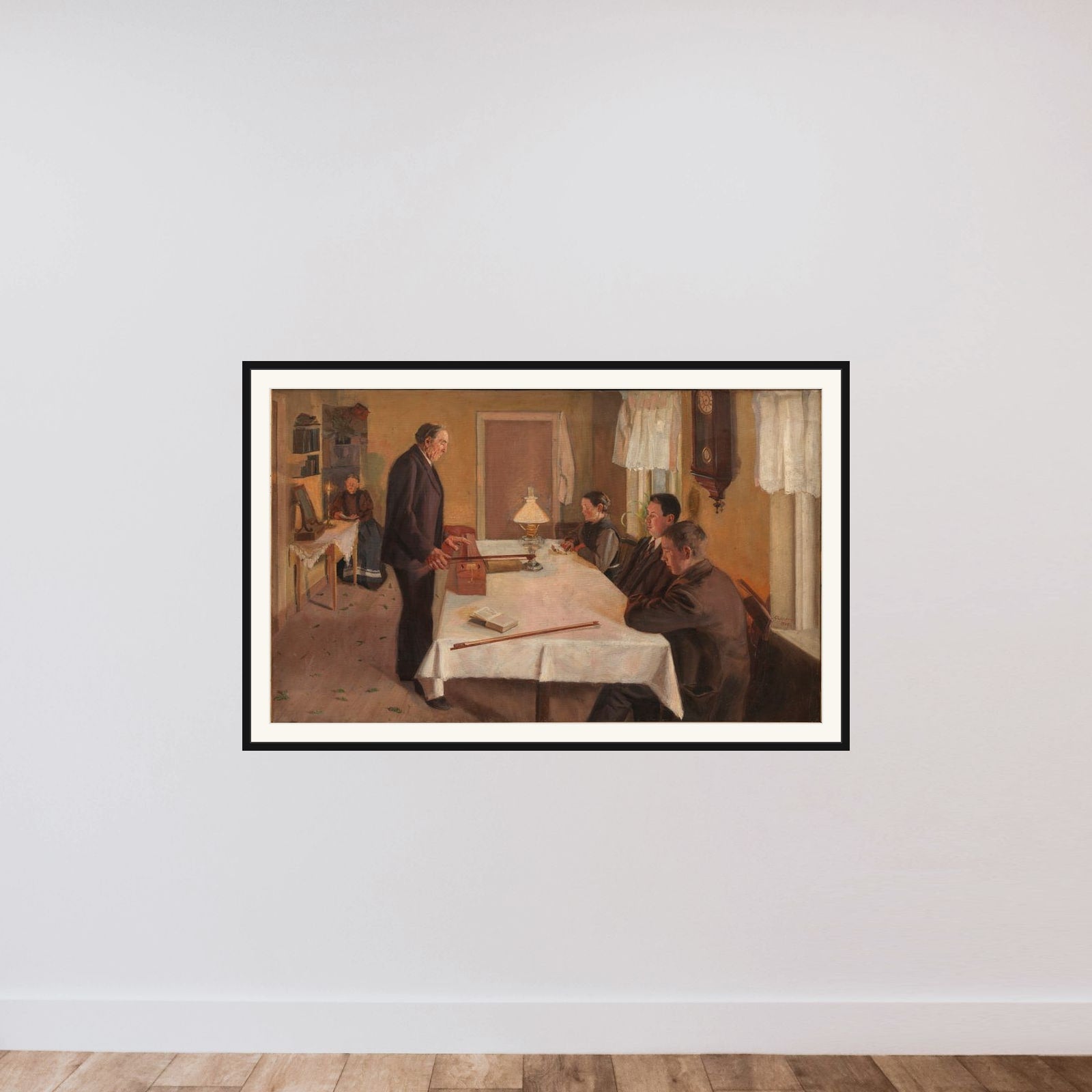 Julemorgen framed — shown to scale