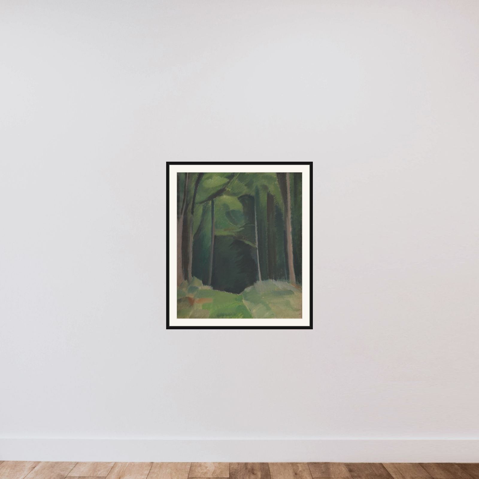 Skovinteriør framed — shown to scale