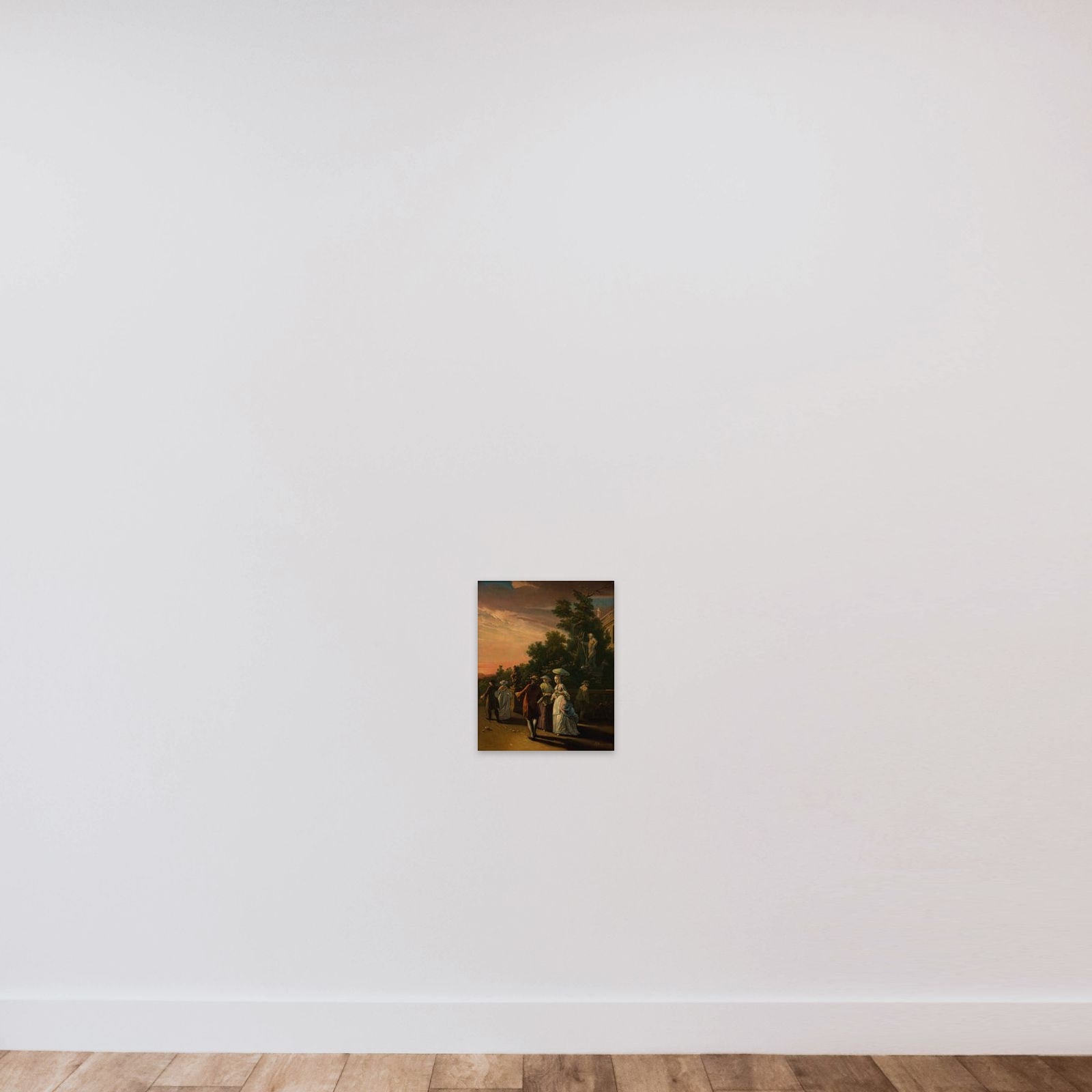 Selskabsscene i en park unframed — shown to scale