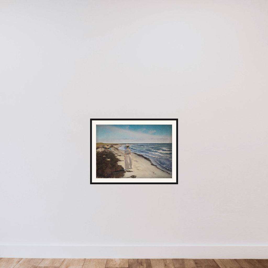Dame ved Karrebæksminde Strand framed — shown to scale