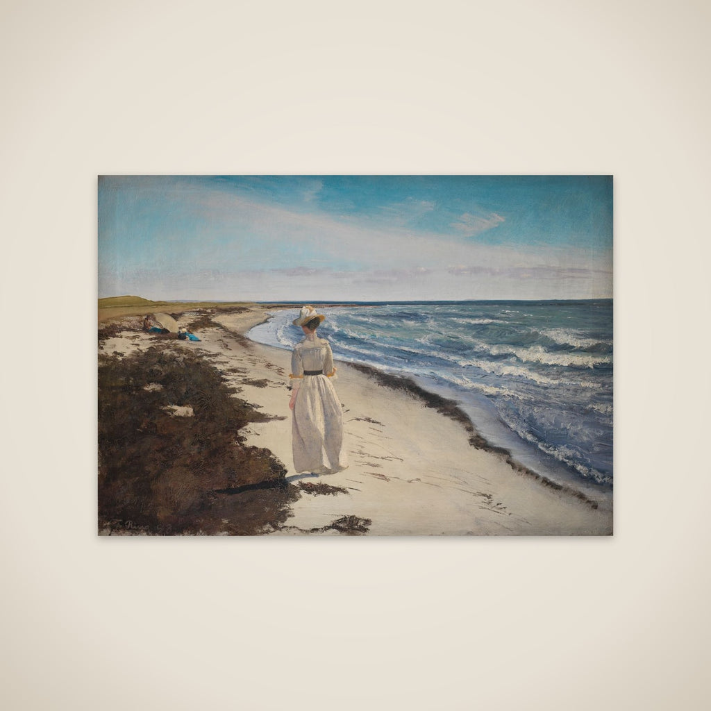Dame ved Karrebæksminde Strand unframed print