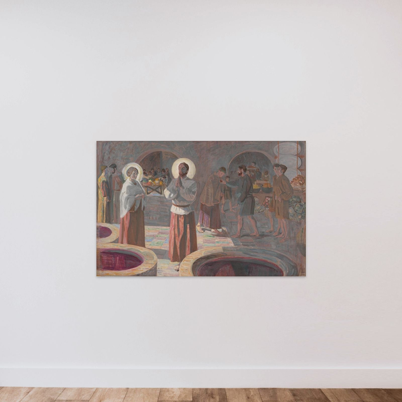 Brylluppet i Kana unframed — shown to scale