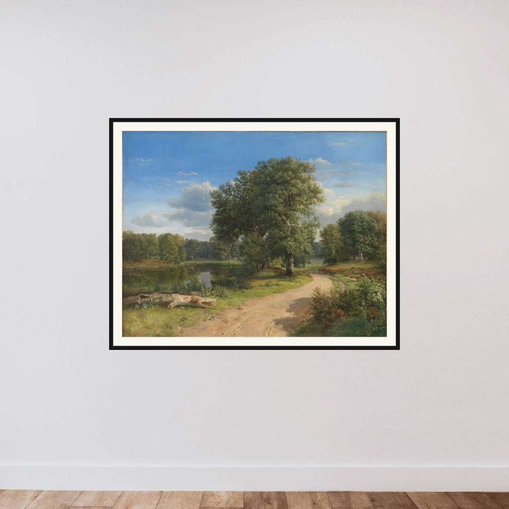 Parti ved Hammermøllen i Nordsjælland framed — shown to scale
