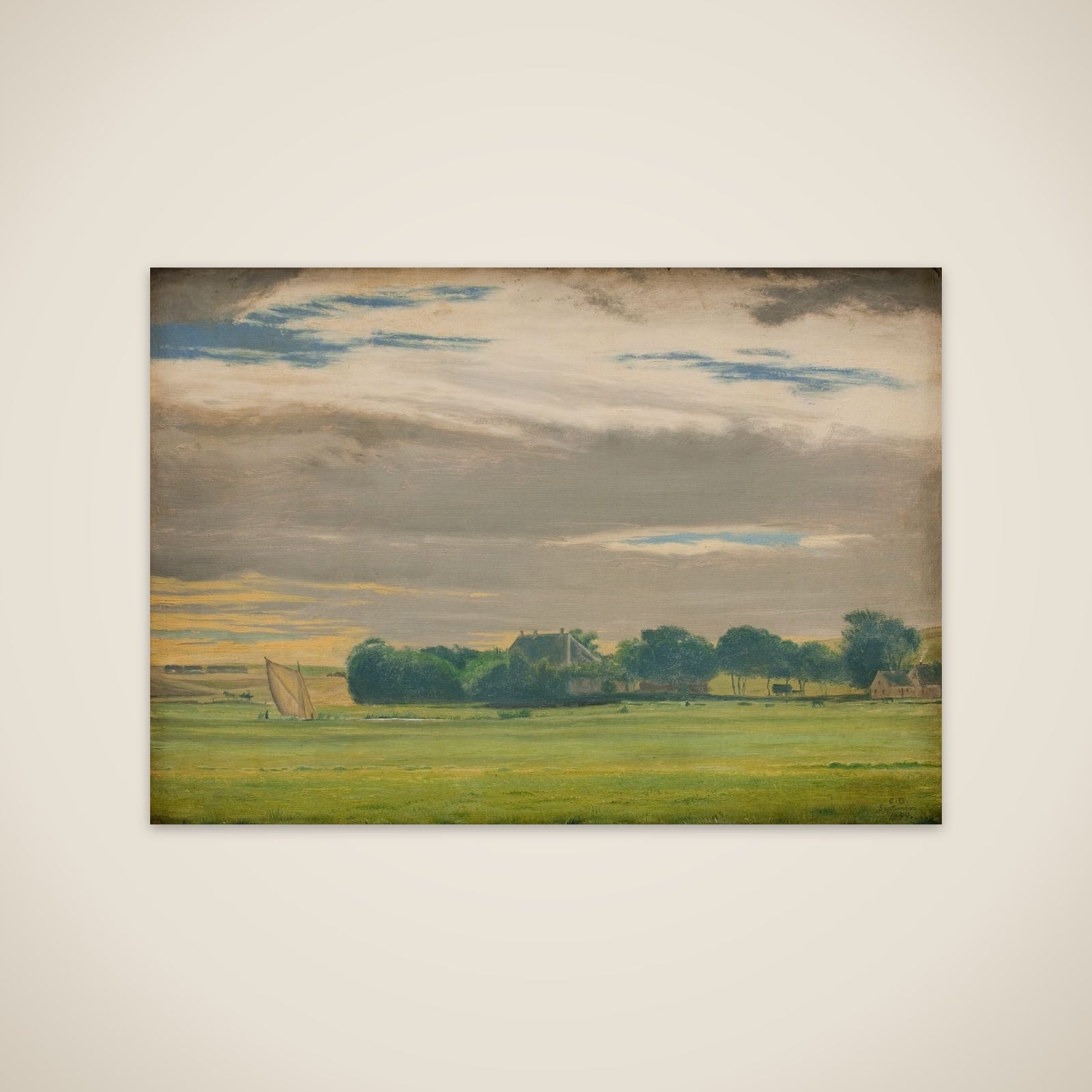 Landskab fra Skiveegnen med Skivehus unframed print