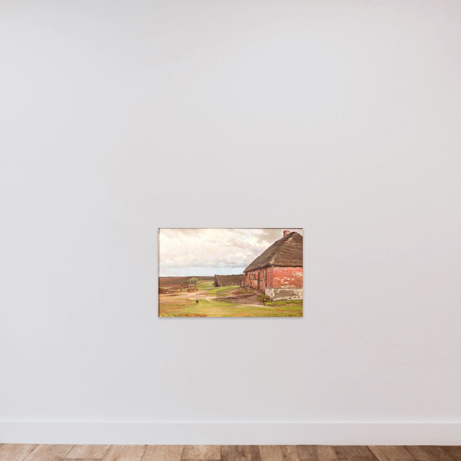 Et hus på Alheden unframed — shown to scale