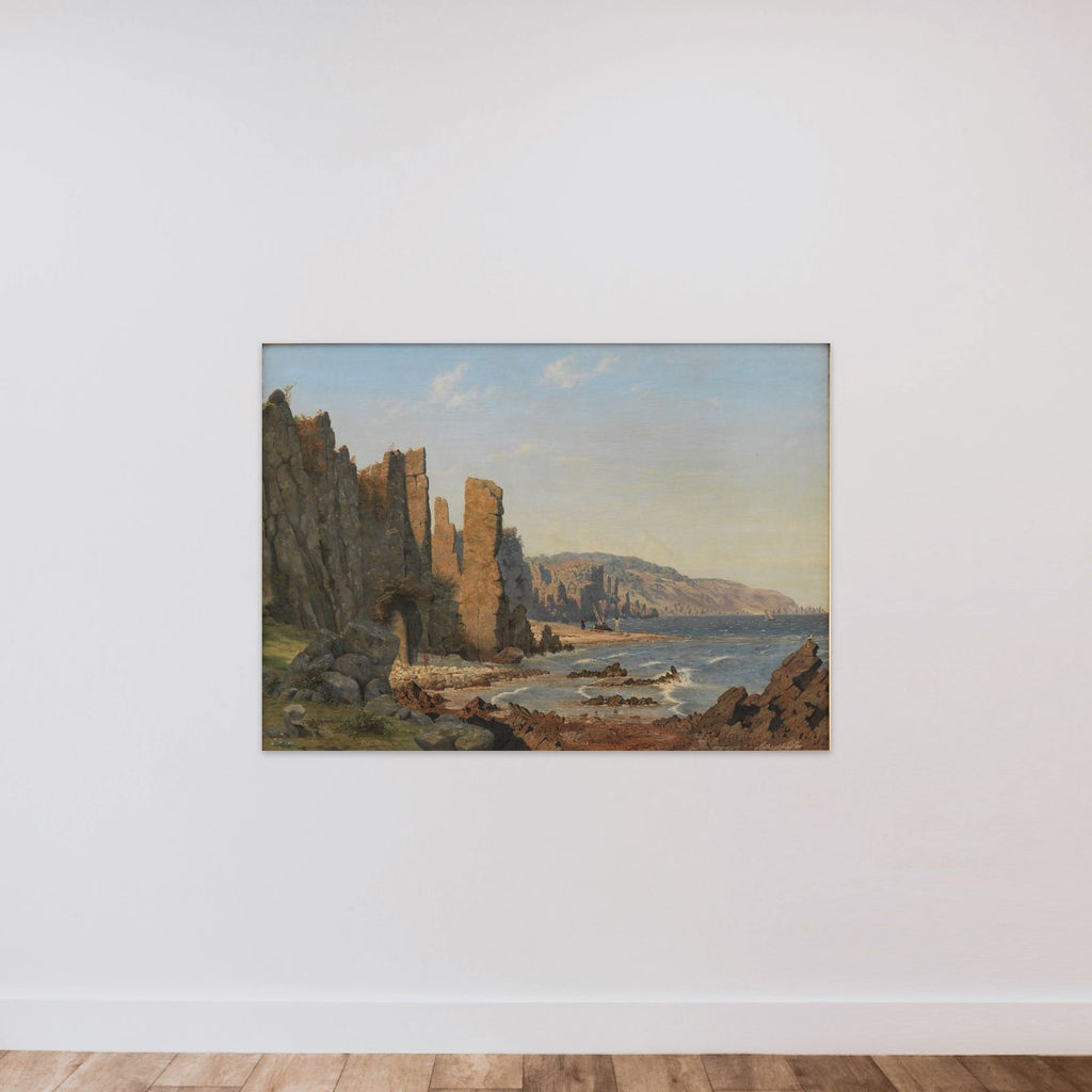 Lyseklippen ved Rø på Bornholm unframed — shown to scale