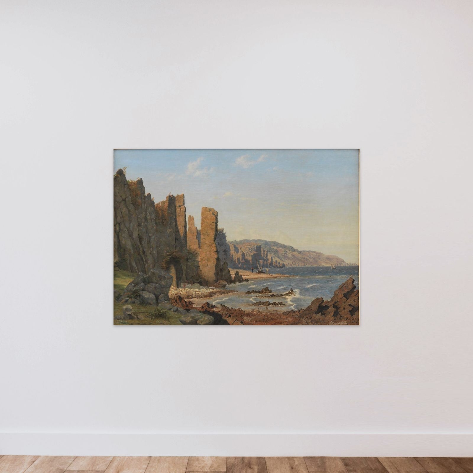 Lyseklippen ved Rø på Bornholm unframed — shown to scale