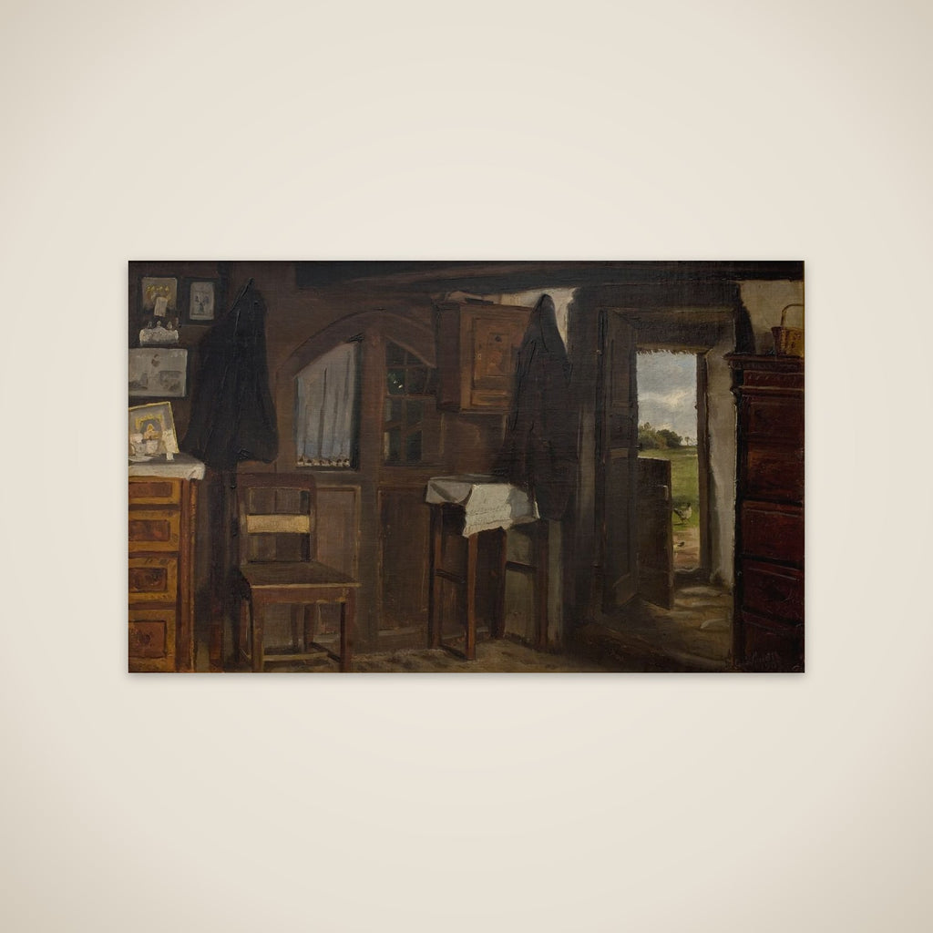 Interiør fra et bondehus unframed print