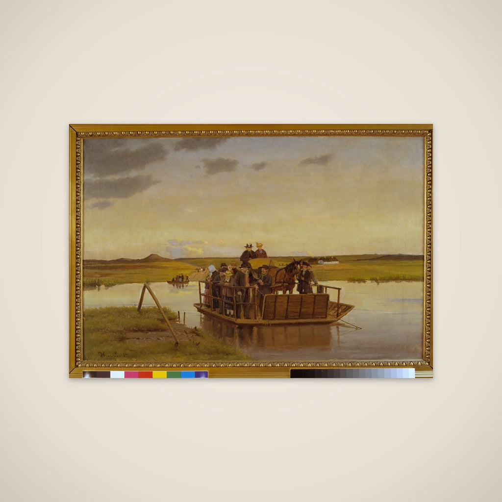 En færge over Gudenåen unframed print