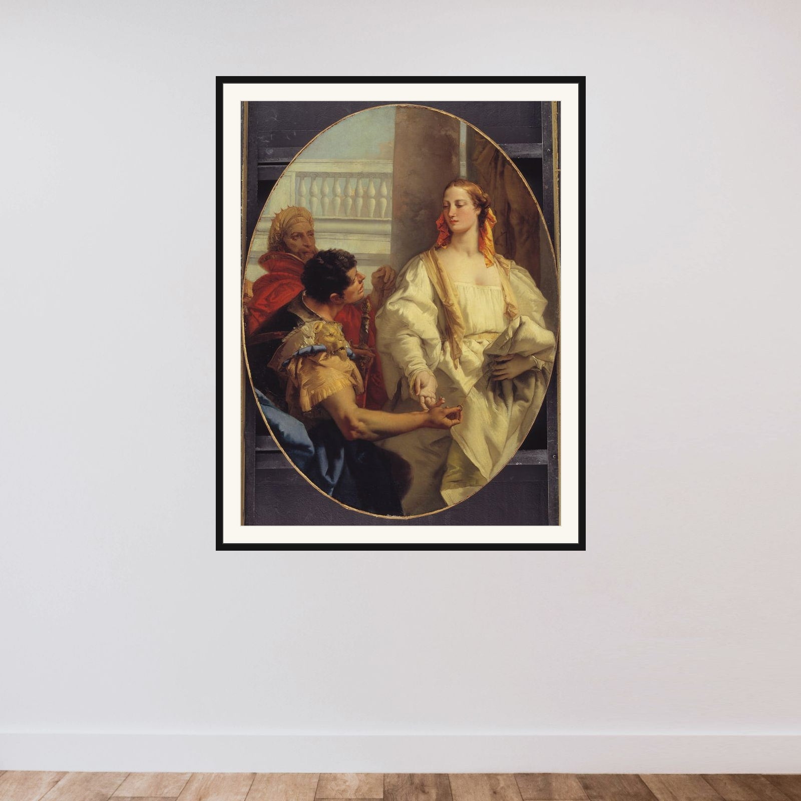 Latinus giver Æneas sin datter Lavinia til ægte framed — shown to scale
