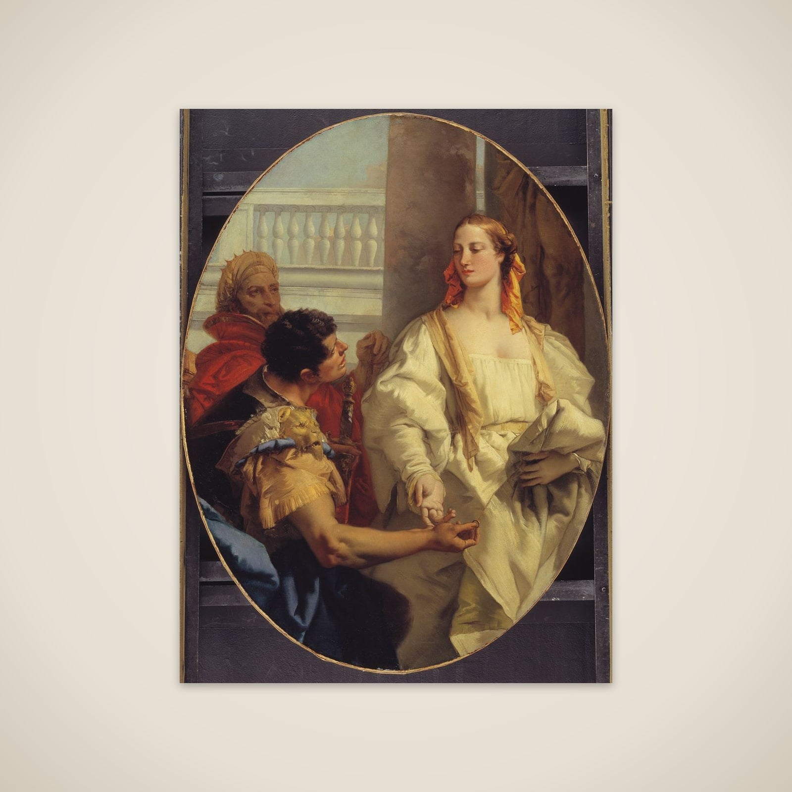 Latinus giver Æneas sin datter Lavinia til ægte unframed print